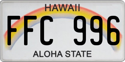 HI license plate FFC996