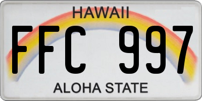 HI license plate FFC997