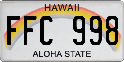 HI license plate FFC998