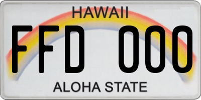 HI license plate FFD000