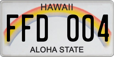 HI license plate FFD004