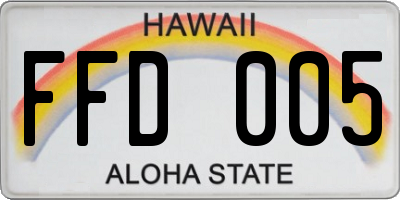 HI license plate FFD005