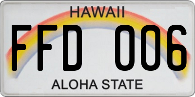 HI license plate FFD006