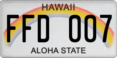 HI license plate FFD007