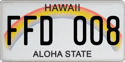 HI license plate FFD008