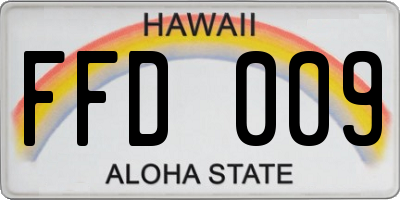 HI license plate FFD009