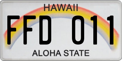 HI license plate FFD011