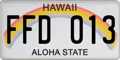 HI license plate FFD013