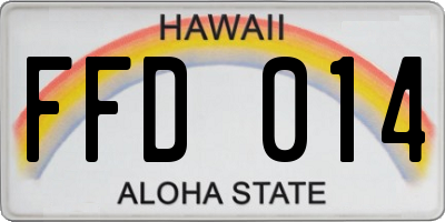 HI license plate FFD014