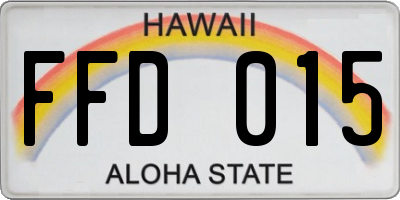 HI license plate FFD015
