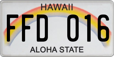 HI license plate FFD016