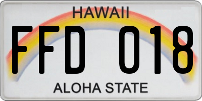 HI license plate FFD018