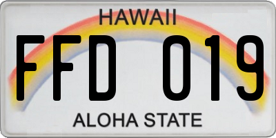 HI license plate FFD019