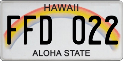 HI license plate FFD022