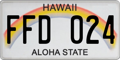 HI license plate FFD024
