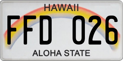 HI license plate FFD026