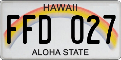 HI license plate FFD027