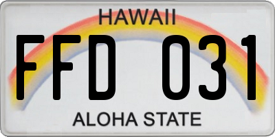 HI license plate FFD031