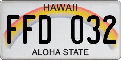 HI license plate FFD032