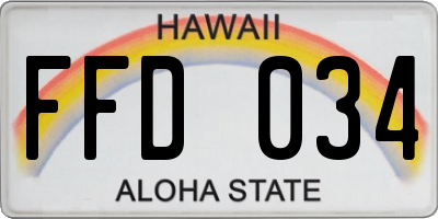 HI license plate FFD034
