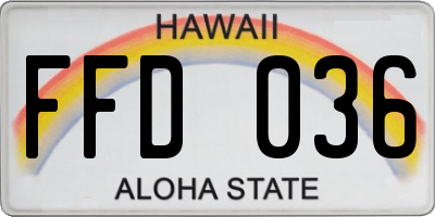 HI license plate FFD036