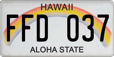 HI license plate FFD037