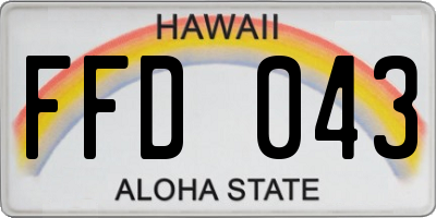 HI license plate FFD043