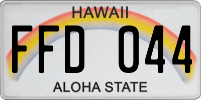 HI license plate FFD044