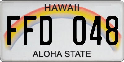 HI license plate FFD048