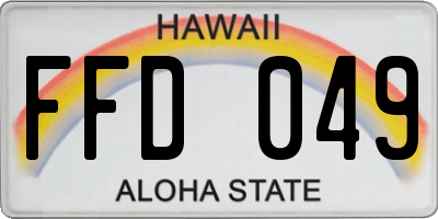 HI license plate FFD049
