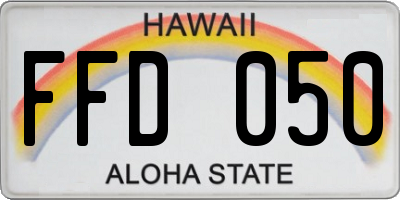 HI license plate FFD050