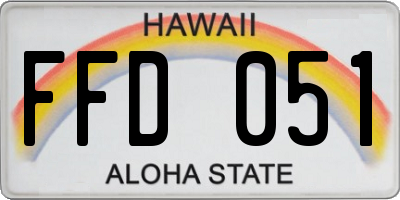 HI license plate FFD051