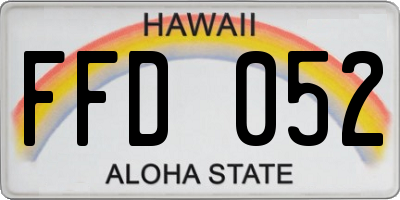 HI license plate FFD052