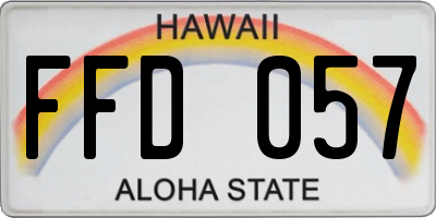 HI license plate FFD057