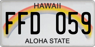 HI license plate FFD059