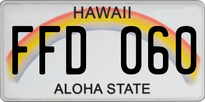 HI license plate FFD060
