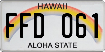 HI license plate FFD061
