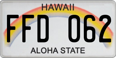 HI license plate FFD062
