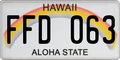HI license plate FFD063