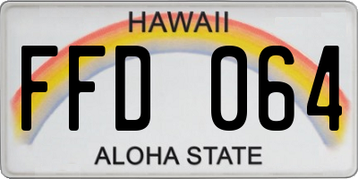 HI license plate FFD064