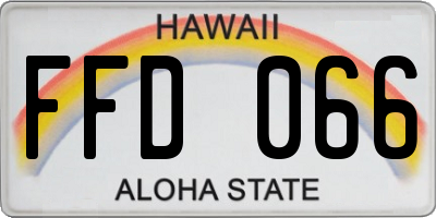 HI license plate FFD066