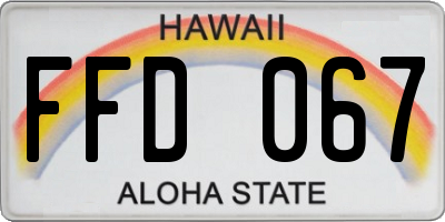 HI license plate FFD067