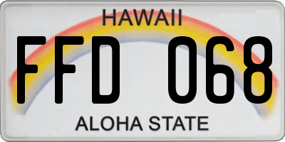 HI license plate FFD068