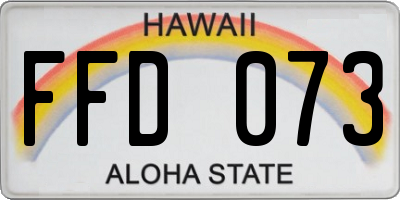HI license plate FFD073