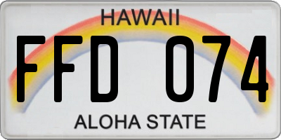 HI license plate FFD074