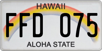 HI license plate FFD075