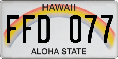 HI license plate FFD077