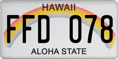 HI license plate FFD078