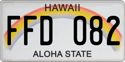 HI license plate FFD082