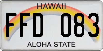 HI license plate FFD083